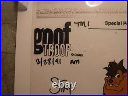 Original Disney cel Pete Pajamas Goofy Troop 1991 Signed Jim Cummings