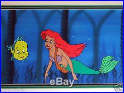 Original Disney production Cel HUGE 16x11 Little Mermaid Ariel Flounder Official