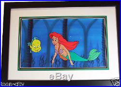Original Disney production Cel HUGE 16x11 Little Mermaid Ariel Flounder Official