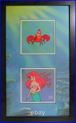 Original Disney production Cel The Little Mermaid Ariel Flounder Official CoA