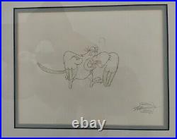 Original Iago Parrot Production Drawing & Cel Walt Disney TV Show Aladdin Series