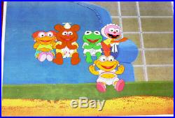 Original Muppet Babies Production Animation Cel Sofa Kermit Animal Skeeter Fozzy