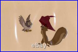 Original Production Cel (Disneyland Art Corner Piece) of Owl and Squirrel from S