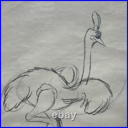 Original Production Drawing Fantasia Ballerina Ostrich Animation Sketch #8