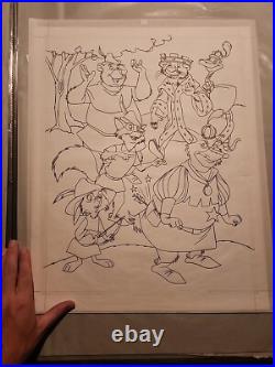 Original Production Illustration Art For Robin Hood Disney 1973 Cel Cell