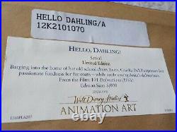 Original WALT DISNEY 101Dalmatians Hello Darling 5000 Serigraph SeriCel Cel Cell
