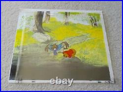 Original WALT DISNEY Winnie the Pooh & Owl Cel Cell with Bkgd. Scarce & RARE