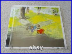 Original WALT DISNEY Winnie the Pooh & Owl Cel Cell with Bkgd. Scarce & RARE