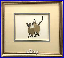 Original Walt Disney Lady and the Tramp Production Cel of Siamese Cats Si and Am