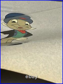 Original Walt Disney Pinocchio JIMINY CRICKET Production Animation Cel Umbrella