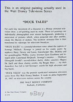 Original Walt Disney Production Cel From Duck Tales Featuring Donald Duck 1980s