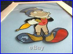 Original Walt Disney Production Cel Pinocchio Jiminy Cricket Animation Art Work