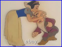 Original Walt Disney Snow White & Grumpy LE Cel Cell Celluloid Scarce & RARE