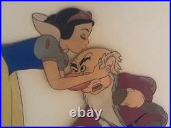 Original Walt Disney Snow White & Grumpy LE Cel Cell Celluloid Scarce & RARE