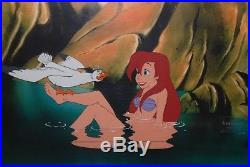 Original Walt Disney The Little Mermaid Production Cel of Ariel and Scuttle