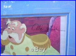 Orignal production cel Disney CINDERELLA King- Framed. Signed by 3 animators