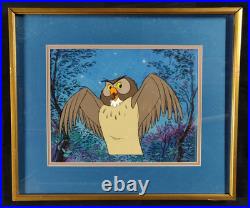 Owl from Disney's Winnie the Pooh Painted production Cel + Background