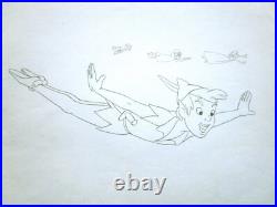 PETER PAN FLYING OVER LONDON 1980s WALT DISNEY ORIGINAL PRODUCTION cel DRAWING