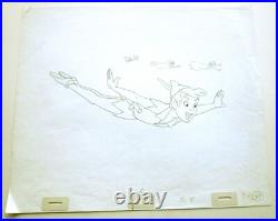 PETER PAN FLYING OVER LONDON 1980s WALT DISNEY ORIGINAL PRODUCTION cel DRAWING