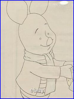 PIGLET CEL ART and DRAWING Walt Disney's Winnie The Pooh TV Production Fiedler