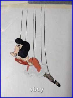 PINOCCHIO Animation Cel Walt Disney FRENCH PUPPET 1940 movie Production Art X1