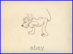 PLUTO PLAYING WITH STARFISH Hawaiian Holiday DISNEY PRODUCTION CEL DRAWING 1937