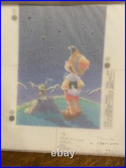 Pinocchio And Gepetto Stars Walt Disney Original Animation Production Cel Art