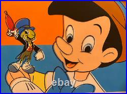Pinocchio And Jiminy Cricket Walt Disney Original Animation Production Cel Art