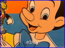 Pinocchio And Jiminy Cricket Walt Disney Original Animation Production Cel Art