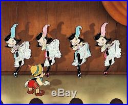 Pinocchio Can Can Dancers Production Cel Courvoisier Setup (1940 Disney)