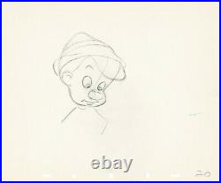Pinocchio Original Production Cel Drawing from Walt Disney 1940 Nose Growing
