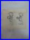 Pinocchio x 2 ORIGANAL Animation Production Drawing Walt Disney Cartoon 1940