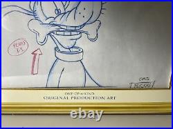Pluto CEL ART Walt Disney's Enterprises TV Production Animation With COA BH