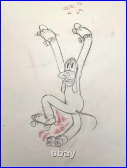 Pluto Production Drawing Walt Disney 1939 Society Dog Show Cel Original