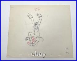 Pluto Production Drawing Walt Disney 1939 Society Dog Show Cel Original
