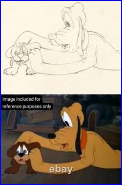 Pluto & Ronnie Production Animation Drawing The Purloined Pup (1946) Disney