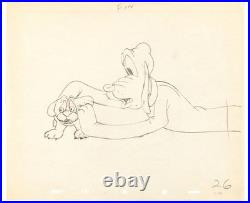 Pluto & Ronnie Production Animation Drawing The Purloined Pup (1946) Disney