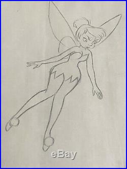 RARE 1953 Tinker Bell Drawing Peter Pan Production Used Disney Marc Davis Cel OG