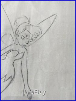 RARE 1953 Tinker Bell Drawing Peter Pan Production Used Disney Marc Davis Cel OG