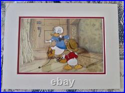 RARE Pair Original Disney Production Cels Donald Duck + Caveman with COA Framed