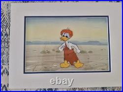 RARE Pair Original Disney Production Cels Donald Duck + Caveman with COA Framed