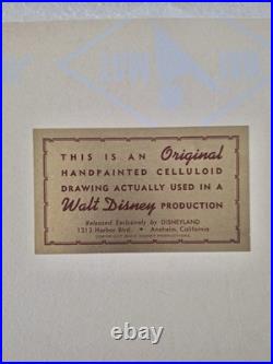 RARE Pair Original Disney Production Cels Donald Duck + Caveman with COA Framed