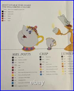 RARE! Walt Disney BEAUTY And The BEAST Production Color Key Color Chart/Guide