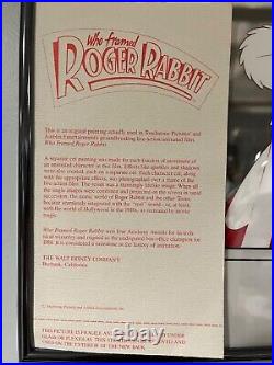 ROGER RABBIT & BOB HOSKINS Hand Painted Production Animation Cel Disney Framed