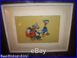 Rare 1950's Disney Gold Art Corner Production Cel! Ludwig Von Drake Donald Duck