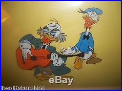 Rare 1950's Disney Gold Art Corner Production Cel! Ludwig Von Drake Donald Duck