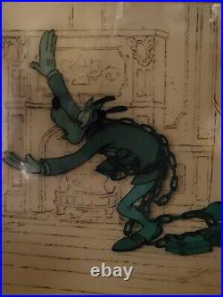 Rare Mickey's Christmas Carol Original Hand Painted Movie Cel Walt Disney 1983