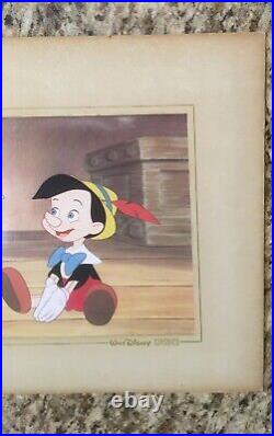 Rare Pinocchio and Jiminy Cricket, Disney Classics Lithograph Print Cel 1960s