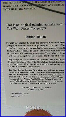 Rare Robin Hood Original Disney Production Animation Cel of Robin Hood 1973