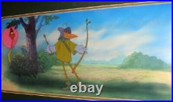 Robin Hood 1973 Key Production Bg Setup, Disney Animation Hand Painted Bg, Cels